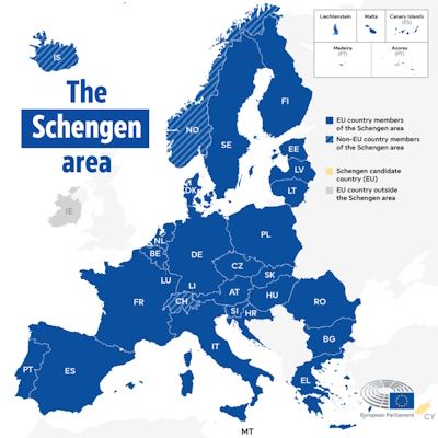 Reisen im Schengen-Raum.